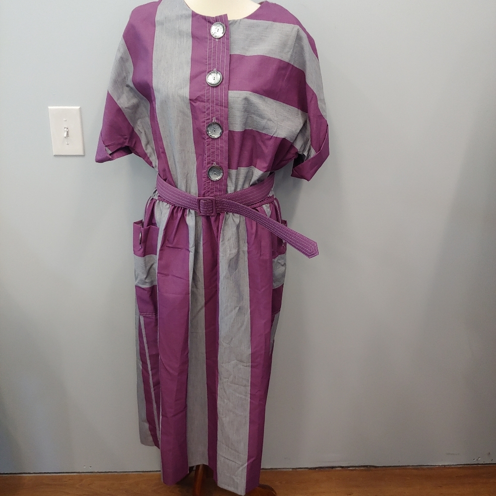 Vintage Dress, Purple Dolman Sleeves, 22W